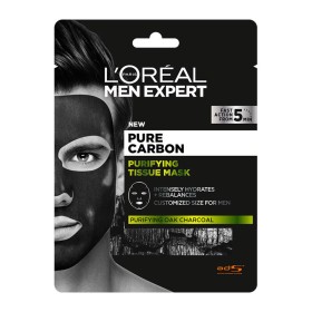 Loreal Paris Men Expert Pure Carbon Υφασμάτινη Μάσκα με Καθαρό Μαύρο Άνθρακα 30gr