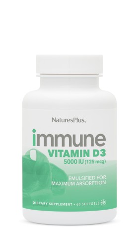 Natures Plus Immune Vitamin D3 5.000IU(125mcg) 60softgels