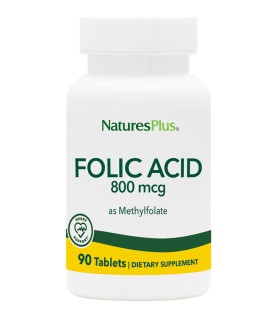 NATURES PLUS Folic Acid 800 mcg 90tabs