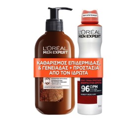 LOreal Paris Set Men Expert BarberClub Gel Καθαρισμού 3 In 1 200ml + Men Expert Invincible Spray 150ml