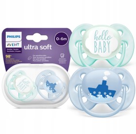 Avent Ultra Soft SCF222/01 Ορθοδοντικές Πιπίλες για Αγόρια 0-6m 2τμχ