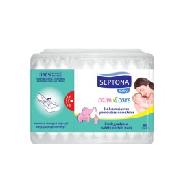 Septona Calm n Care Βρεφικές Μπατονέτες Βιοδιασπώμενες Ασφαλείας 50τμχ