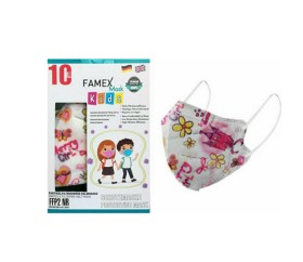Famex Mask Kids Παιδικές Μάσκες Προστασίας Pretty Girl FFP2 NR 10τμχ