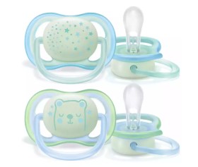Avent Ultra Air Night 0-6m SCF376/11 Νυχτερινή Ορθοδοντική Πιπίλα Σιλικόνης Μπλέ 2τμχ