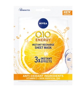 NIVEA Q10 ENERGY Υφασμάτινη Μάσκα Αναπλήρωσης Ενέργειας 1 τμχ  NEO