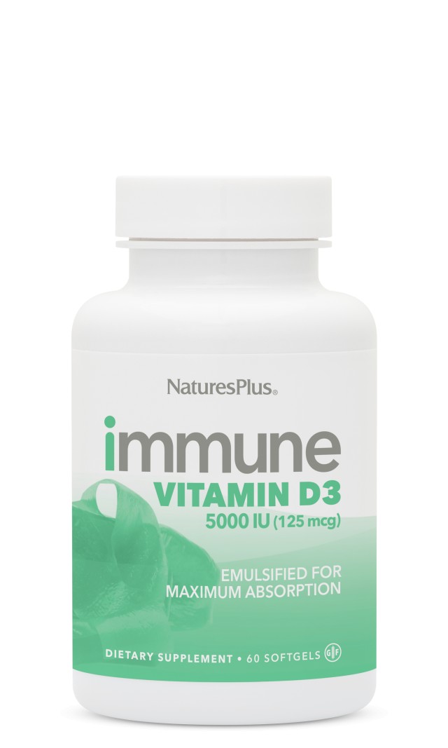 Natures Plus Immune Vitamin D3 5.000IU(125mcg) 60softgels