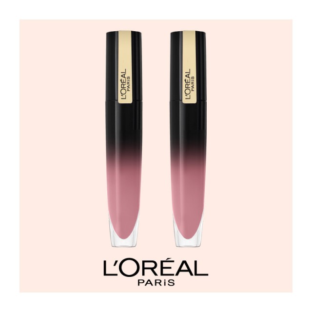 LOreal Paris Set Gloss Rouge Brilliant Signature 305 Be Captivating Liquid Lip Gloss Duo Pack 6,7ml