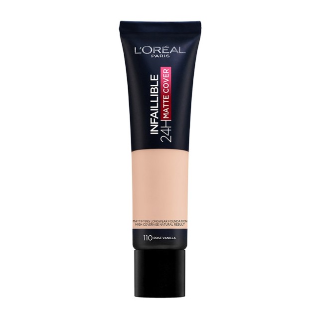 LOreal Paris Infaillible 24h Matte Cover Liquid Foundation 110 Rose Vanilla 30ml