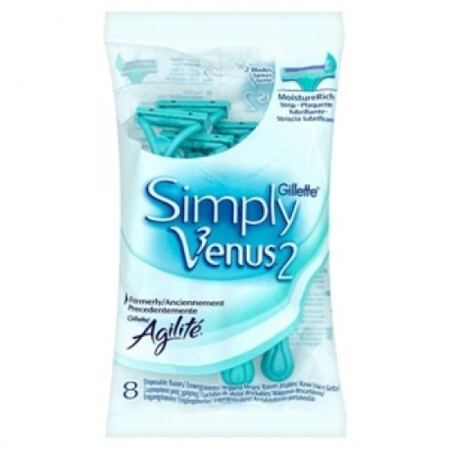 GILLETTE SIMPLY VENUS 2,ΜΙΑΣ ΧΡΗΣΗΣ 8ΤΜΧ