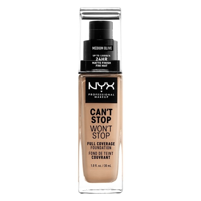 NYX PM Cant Stop Wont Stop Full Coverage Foundation  9 MEDIUM OLIVE 30ml