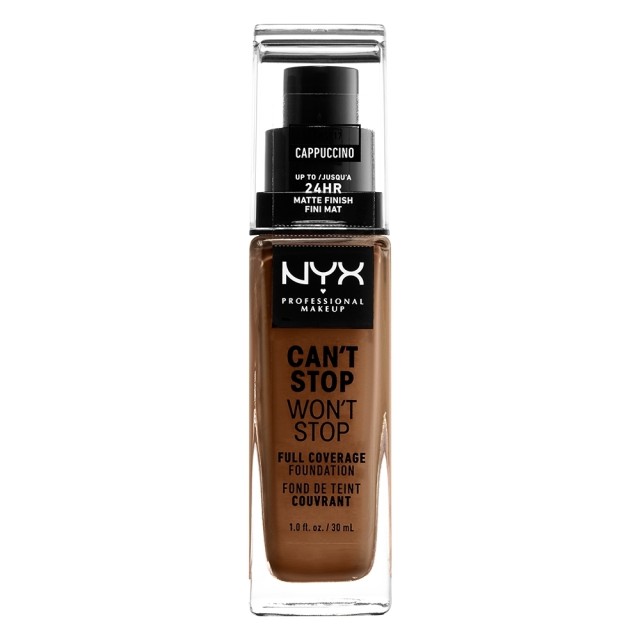 NYX PM Cant Stop Wont Stop Full Coverage Foundation  17 CAPPUCCINO 30ml