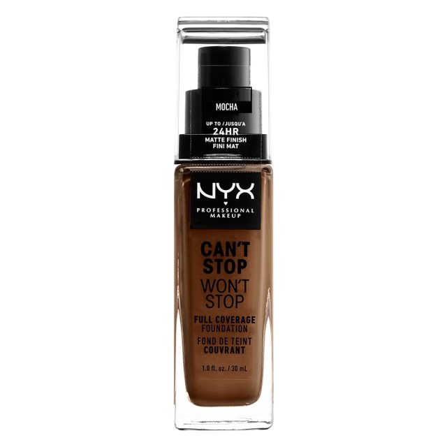 NYX PM Cant Stop Wont Stop Full Coverage Foundation  19 MOCHA 30ml