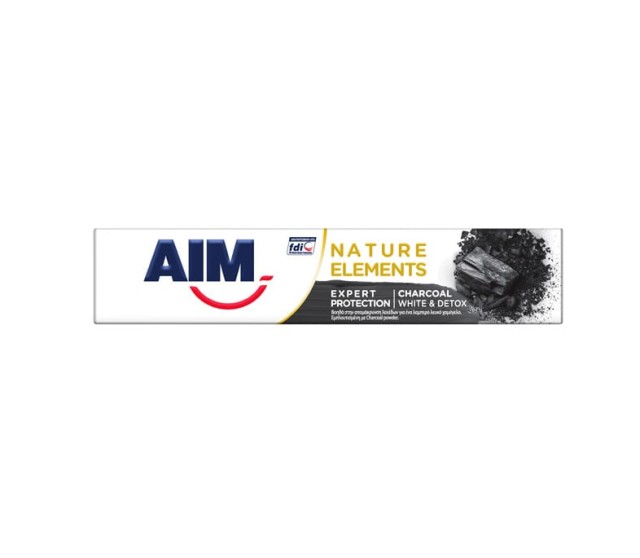 Aim Nature Elements Charchoal White & Detox Οδοντόκρεμα με Σκόνη Άνθρακα 75ml
