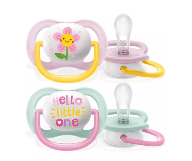 Avent Ultra Air Happy SCF080/09 Ορθοδοντικές Πιπίλες για Κορίτσια 0-6m 2τμχ