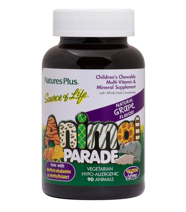 Natures Plus ANIMAL PARADE GRAPE 90 Μασώμενα ζωάκια