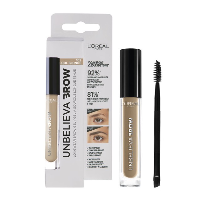 LOreal Paris Unbelieva Longwear Brow Gel 102 Cool Blonde 3.4ml