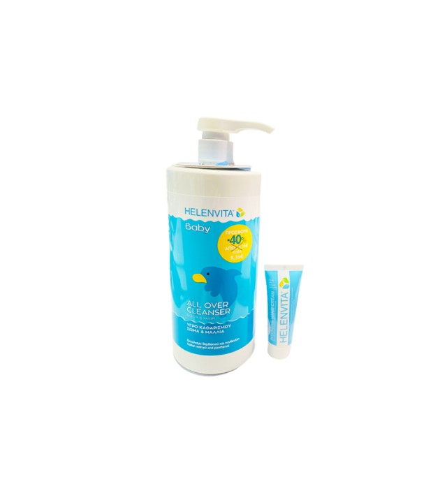Helenvita Baby All Over Cleanser 1000ml Προσφορά -40% + Δώρο Intensive Hand Cream 25ml