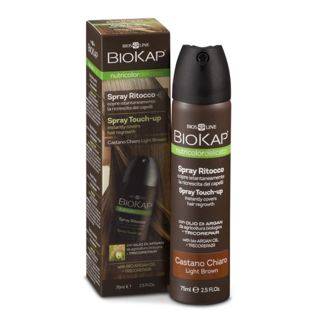 BioKap Nutricolor Spray Touch-Up Εκνέφωμα για την Κάλυψη της Ρίζας Ανοιχτό Καστανό 75ml