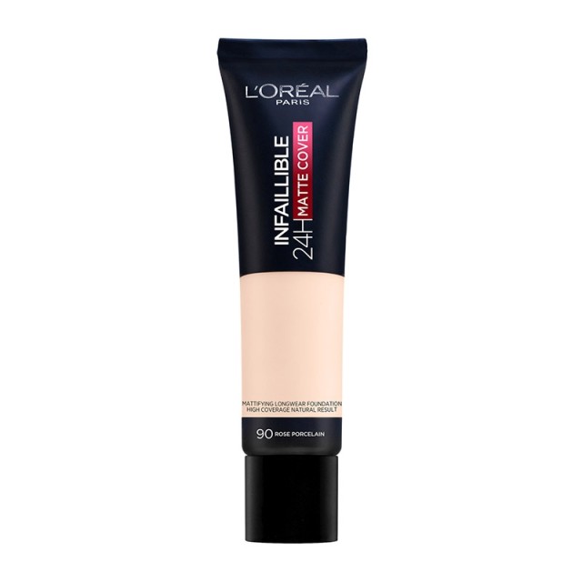 LOreal Paris Infaillible 24h Matte Cover Liquid Foundation 90 Rose Porcelani 30ml