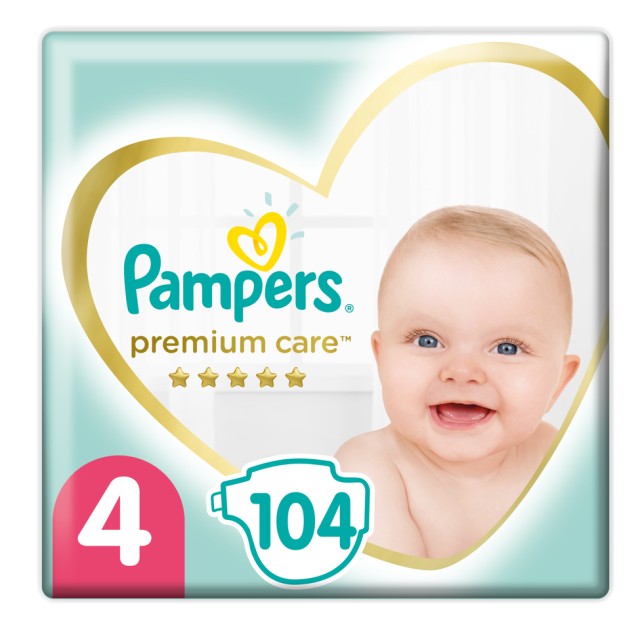 Pampers Premium Care Πάνες Μέγεθος 4 Maxi 9-14 kg 104 Πάνες