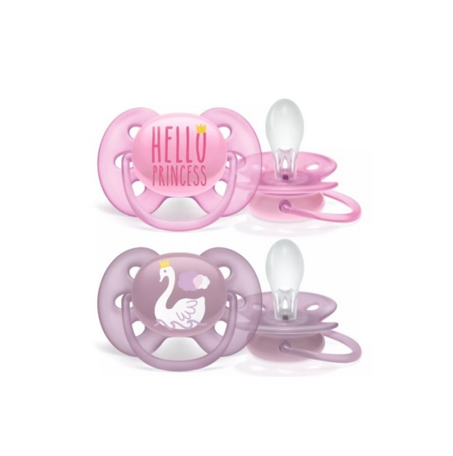 Avent Ultra Soft SCF223/02 Ορθοδοντικές Πιπίλες για Κορίτσια 6-18m 2τμχ