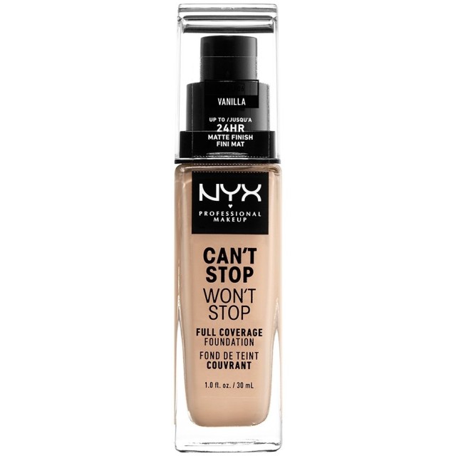NYX Cant Stop Wont Stop Full Coverage Foundation 30ml - Vanilla